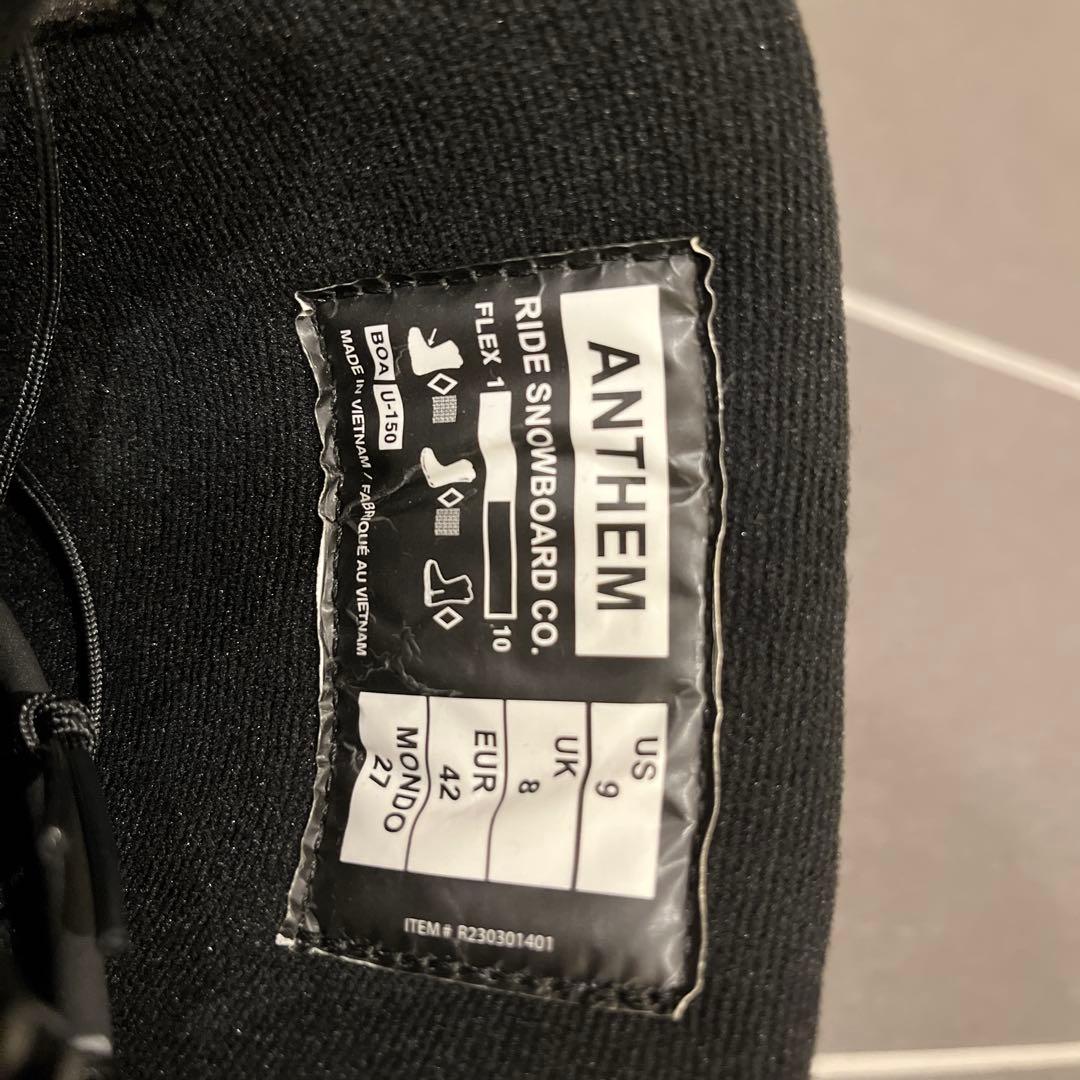 【27cm】RIDE ANTHEM スノーボードブーツ【ほぼ新品】