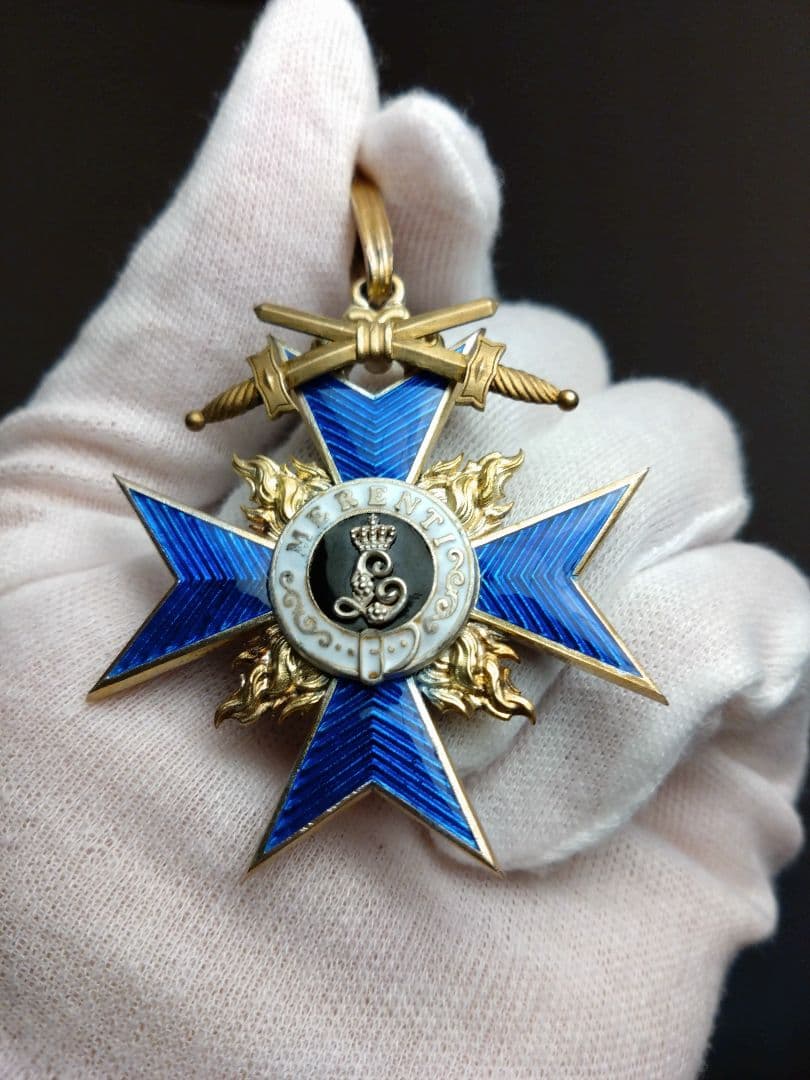 軍事功労勲章 M.V.O.2級・剣付 ブルーエナメル十字章 ドイツ帝国期