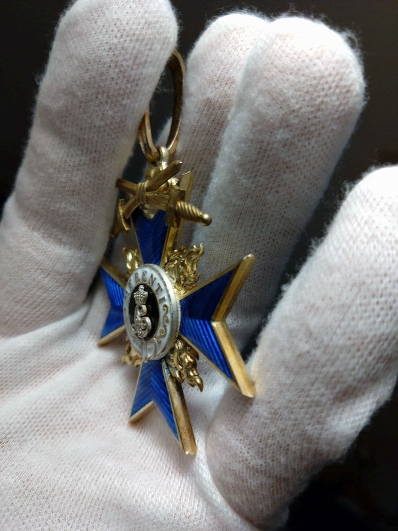 軍事功労勲章 M.V.O.2級・剣付 ブルーエナメル十字章 ドイツ帝国期