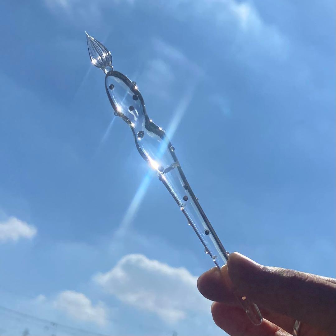 クリスタルクリア ガラスペン／硝子ペン／軽い 持ちやすい 書き心地◎ 割れにくい