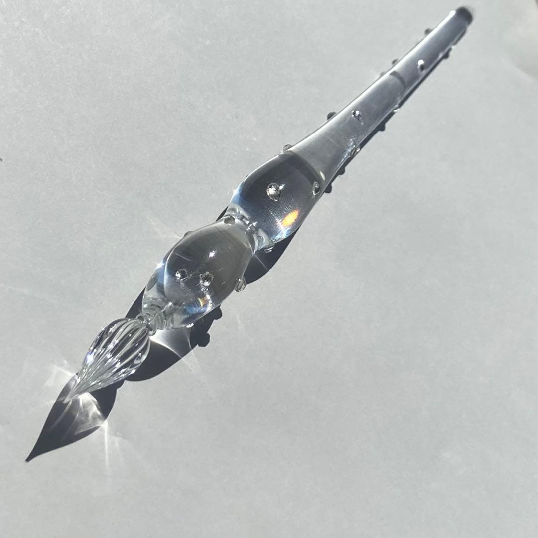 クリスタルクリア ガラスペン／硝子ペン／軽い 持ちやすい 書き心地◎ 割れにくい