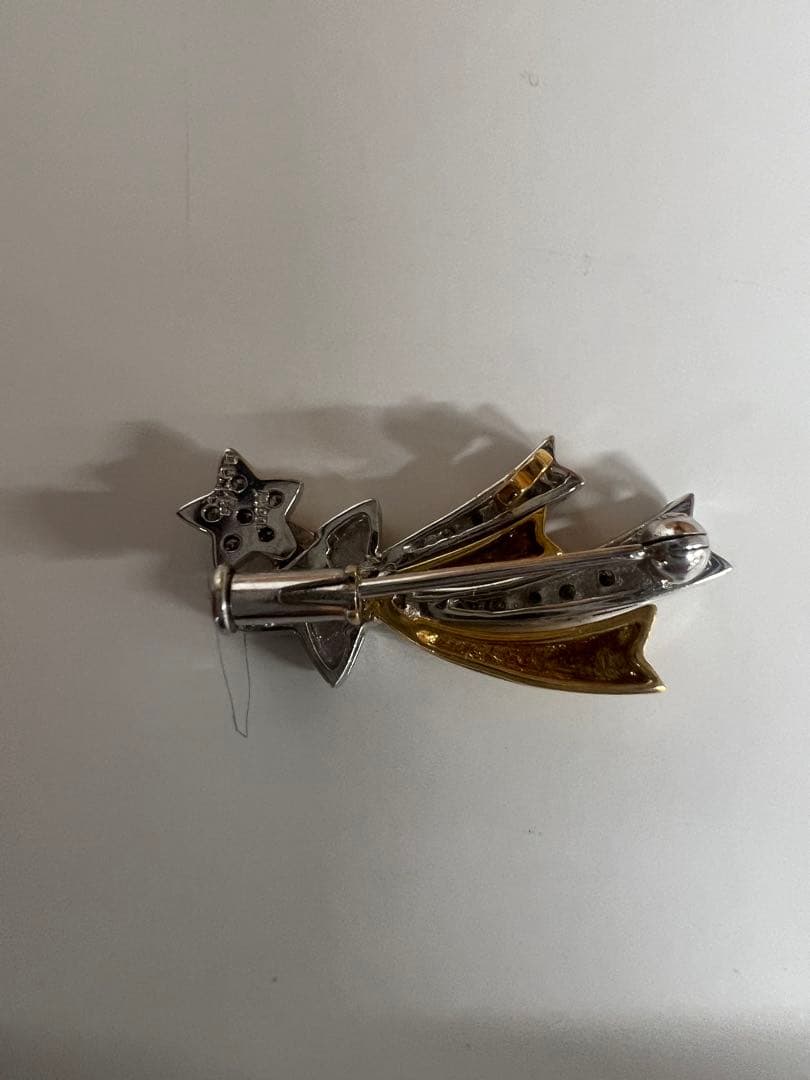 ショー　ヤマガタ　ブローチ　k18 pt900 ダイヤ　総重量約5.4g 保証書