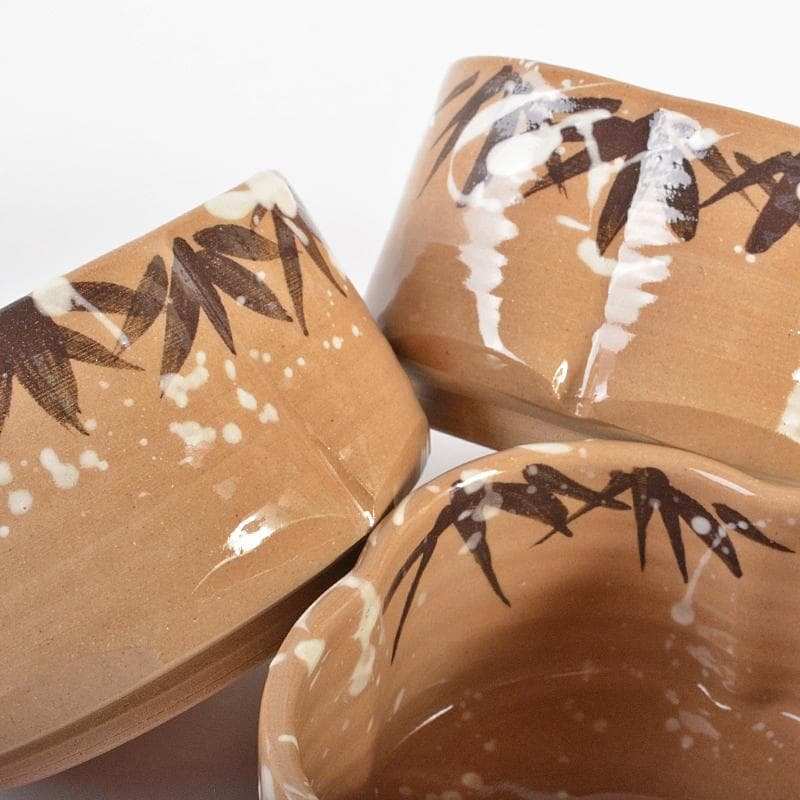 京焼　加陽庵　中村東洸作　乾山意雪笹　小鉢　五客　共箱　D　R6723