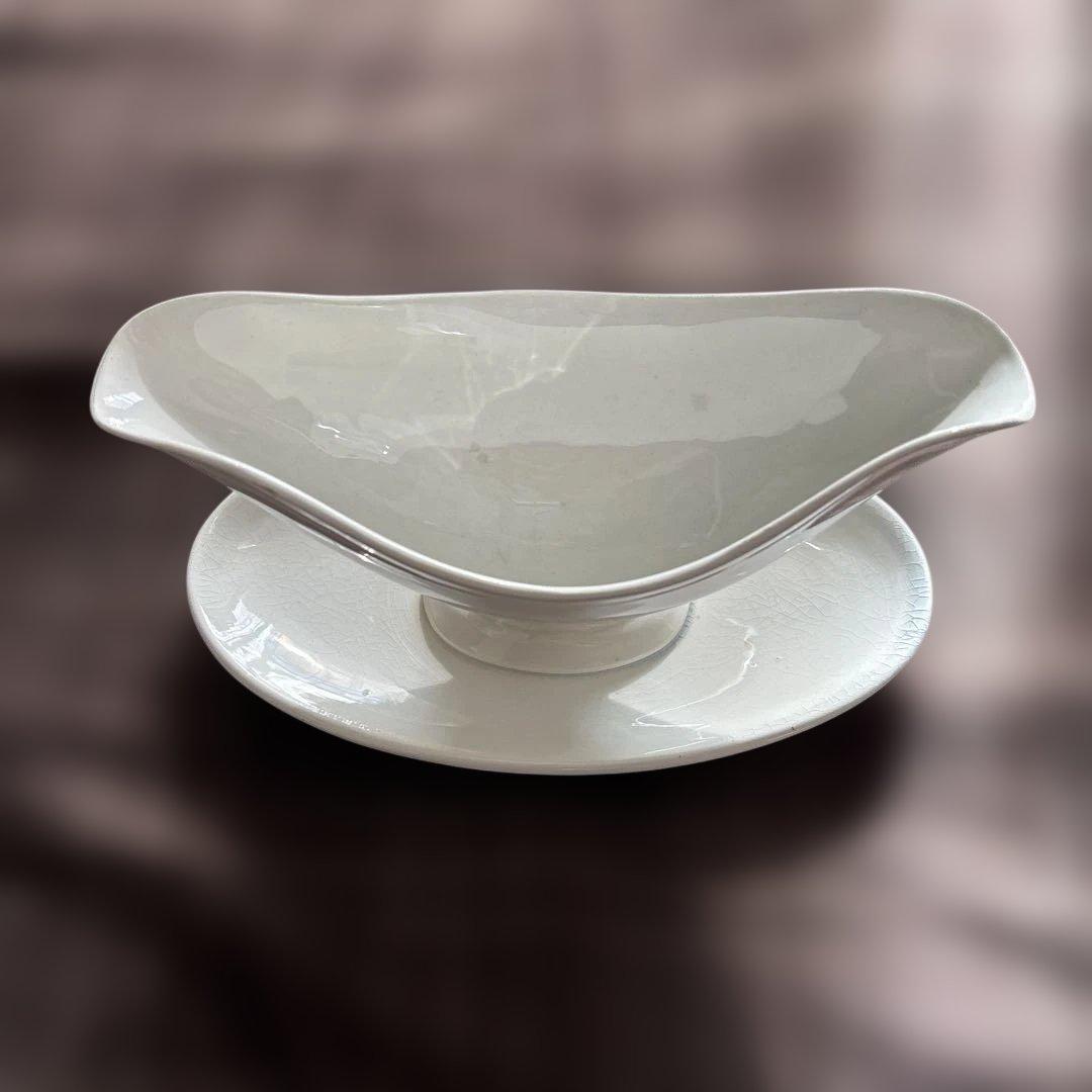 クレイユエモントロー フランスアンティーク ホワイトソーシエール