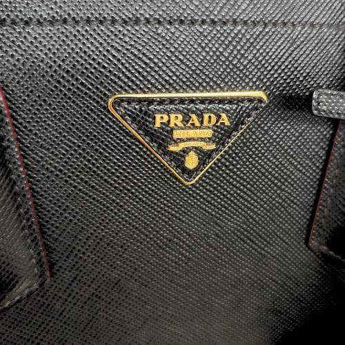 PRADA ドゥーブレ　ミディアム　トートバッグ　サファイアーノレザー