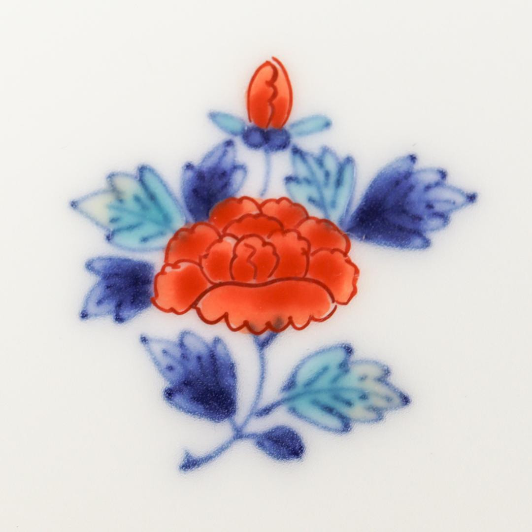 今泉今右衛門 色鍋島渕地紋銘々皿 9客 高台皿