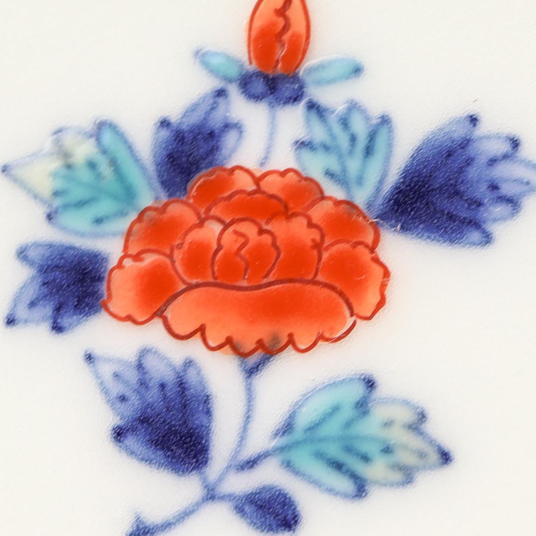 今泉今右衛門 色鍋島渕地紋銘々皿 9客 高台皿