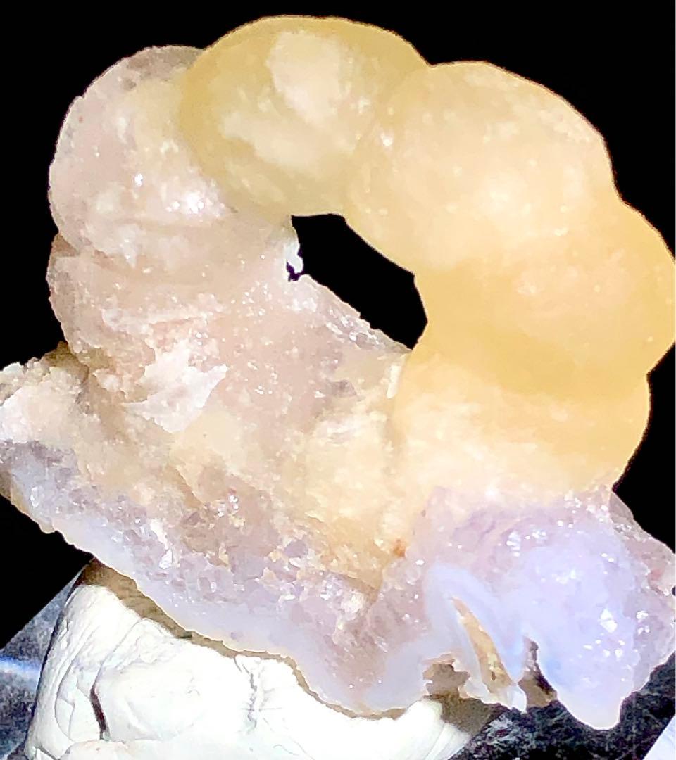 【珍奇鉱物】インド　フローライト　ポンデリングフローライト　母岩付き