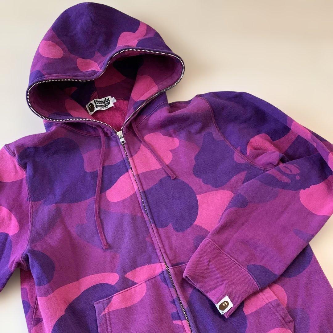 A Bathing Ape カモフラージュ パーカー紫