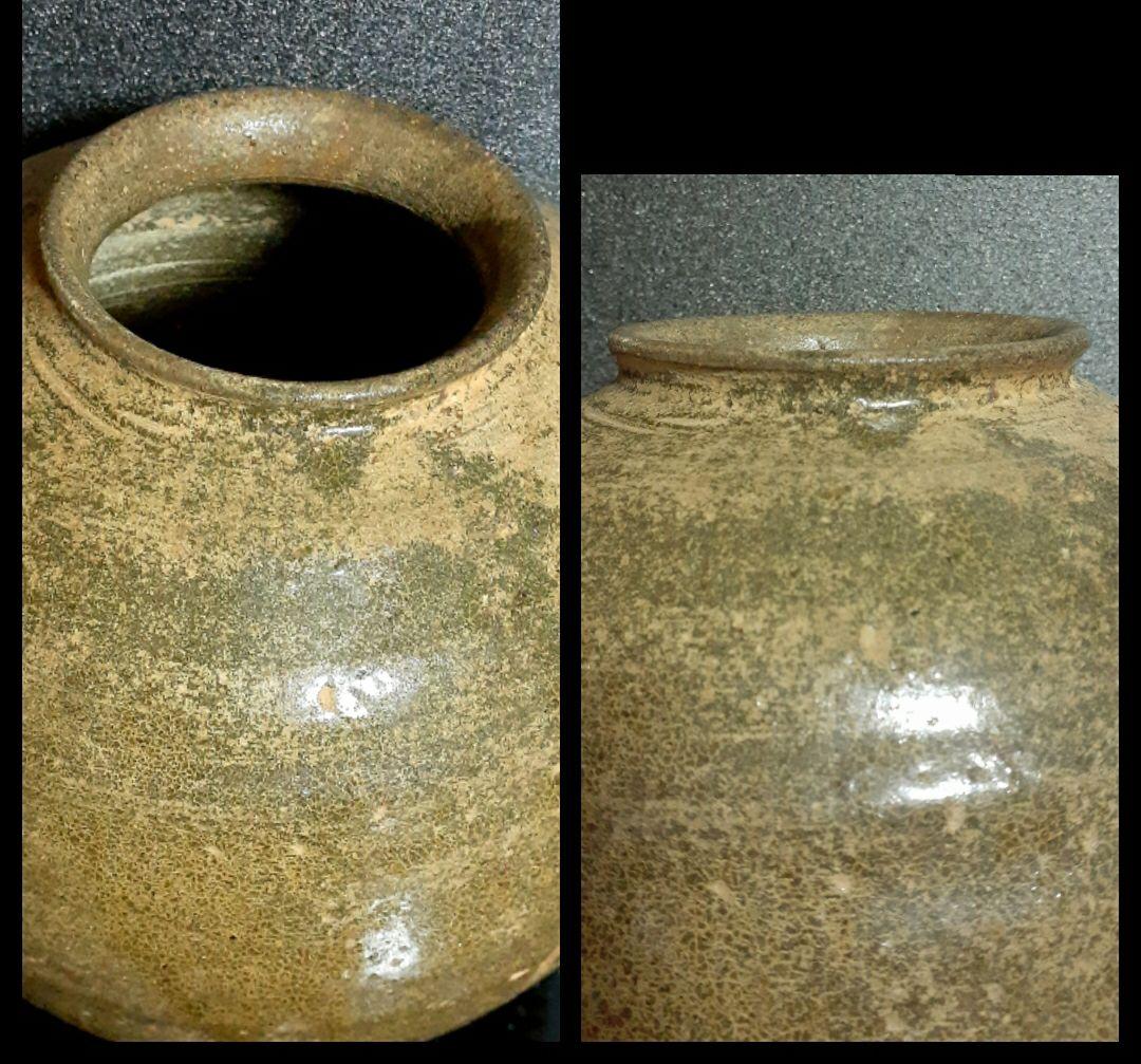 【真作保証】朝鮮古美術　朝鮮古陶磁器　李氏朝鮮時代　李朝青磁　大壺