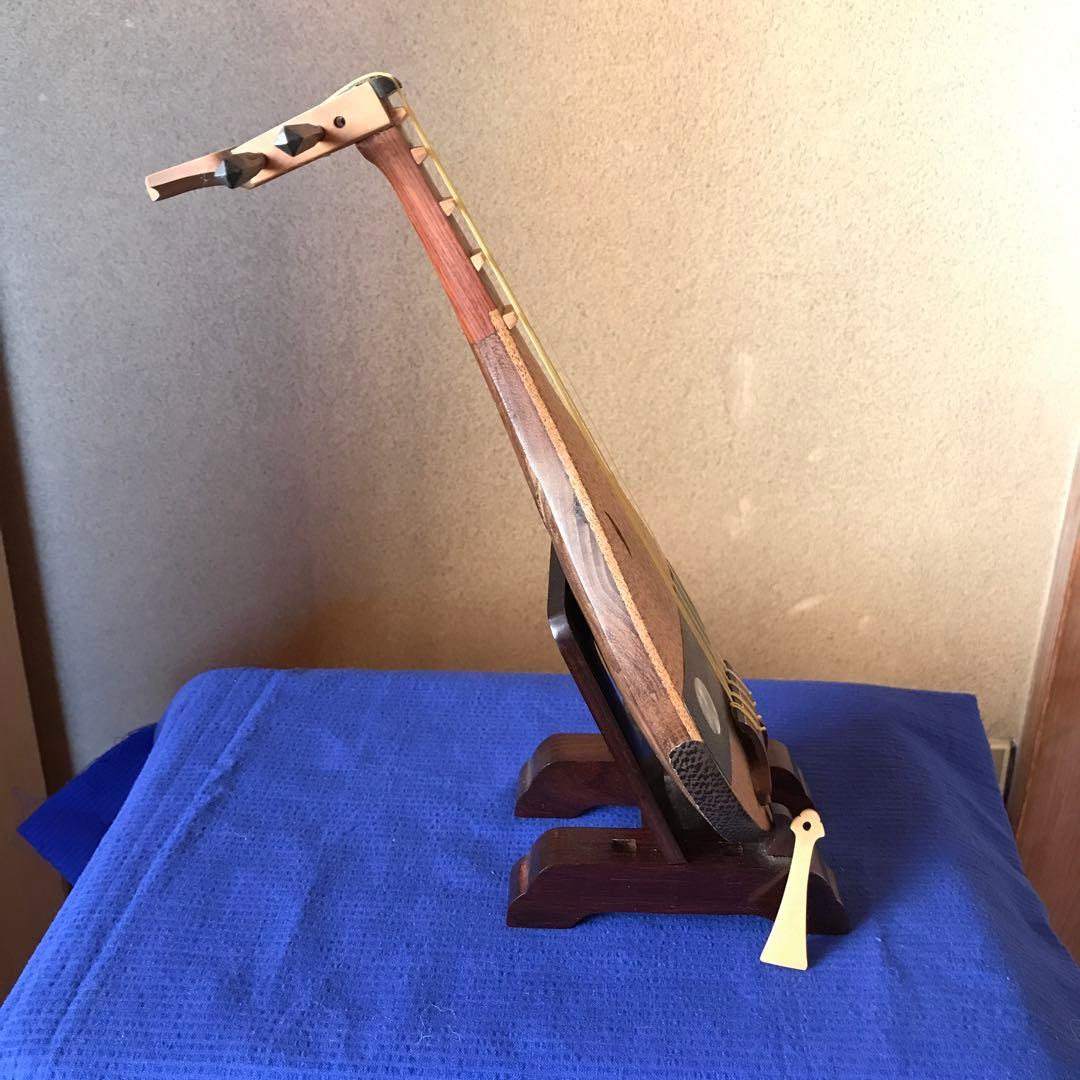 平家琵琶　ミニチュアと台　撥