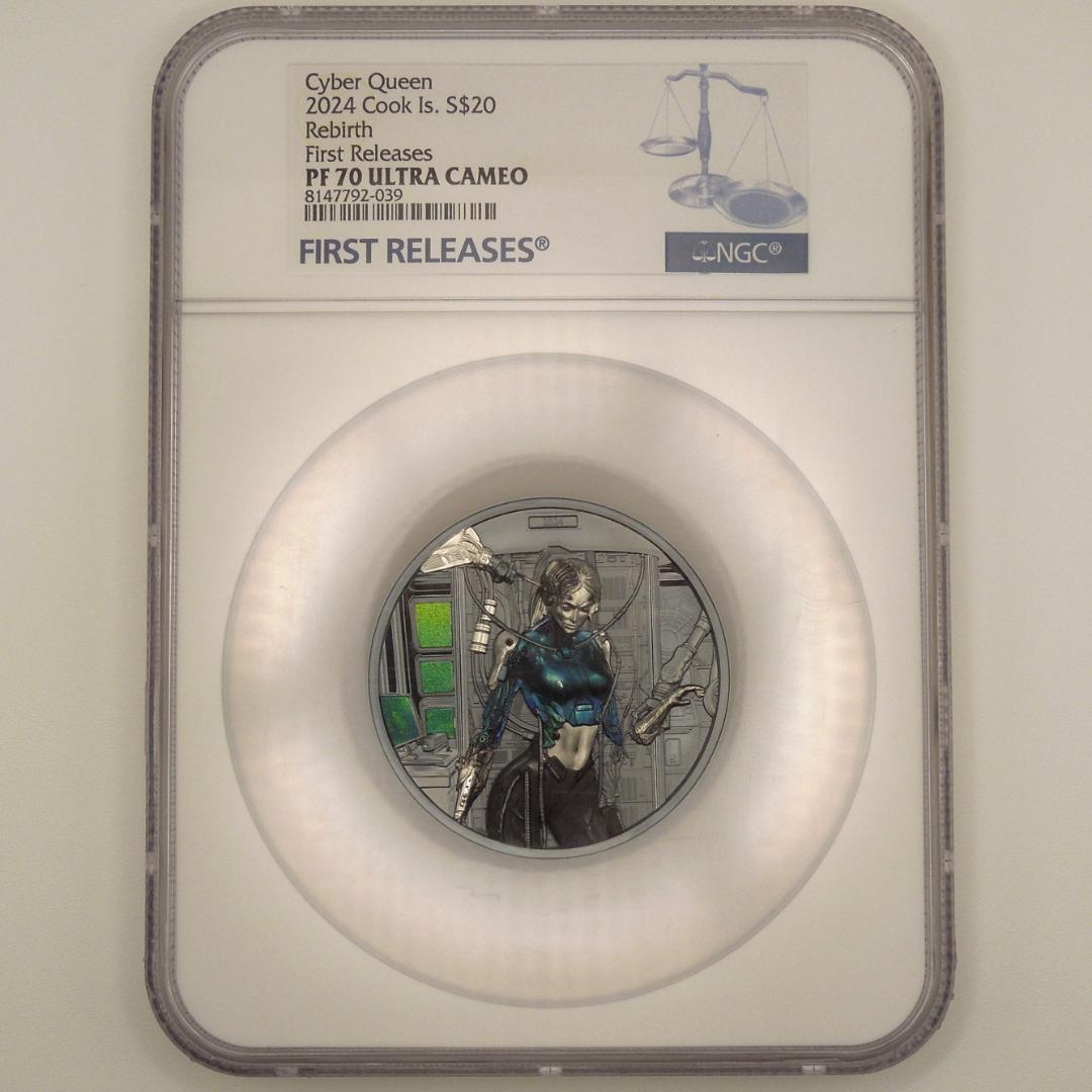 ★最高鑑定 サイバークイーン銀貨 2024 Rebirth NGC クック諸島