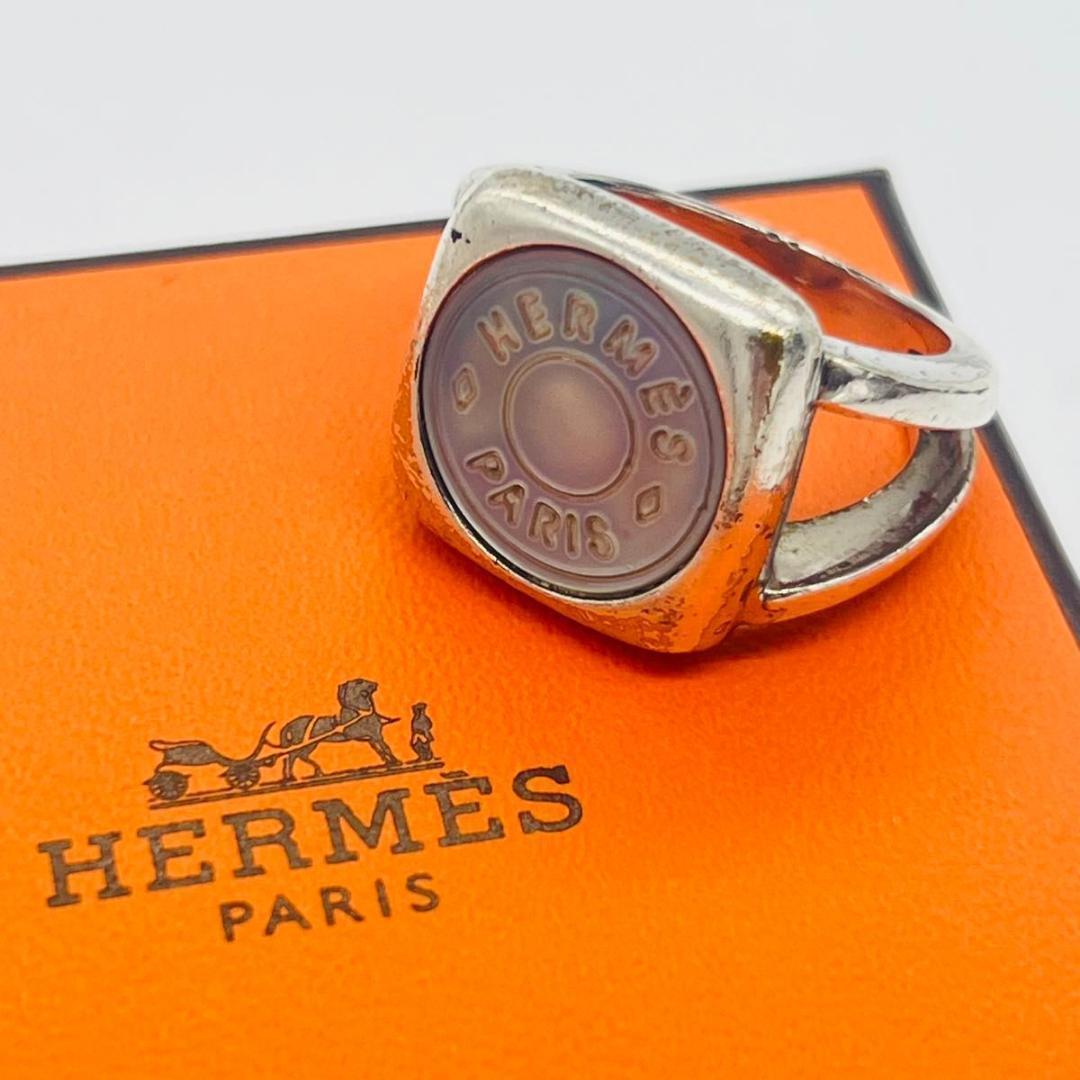 エルメス コロゾ　サイズ53　シェル　12号 リング シルバー メタル
