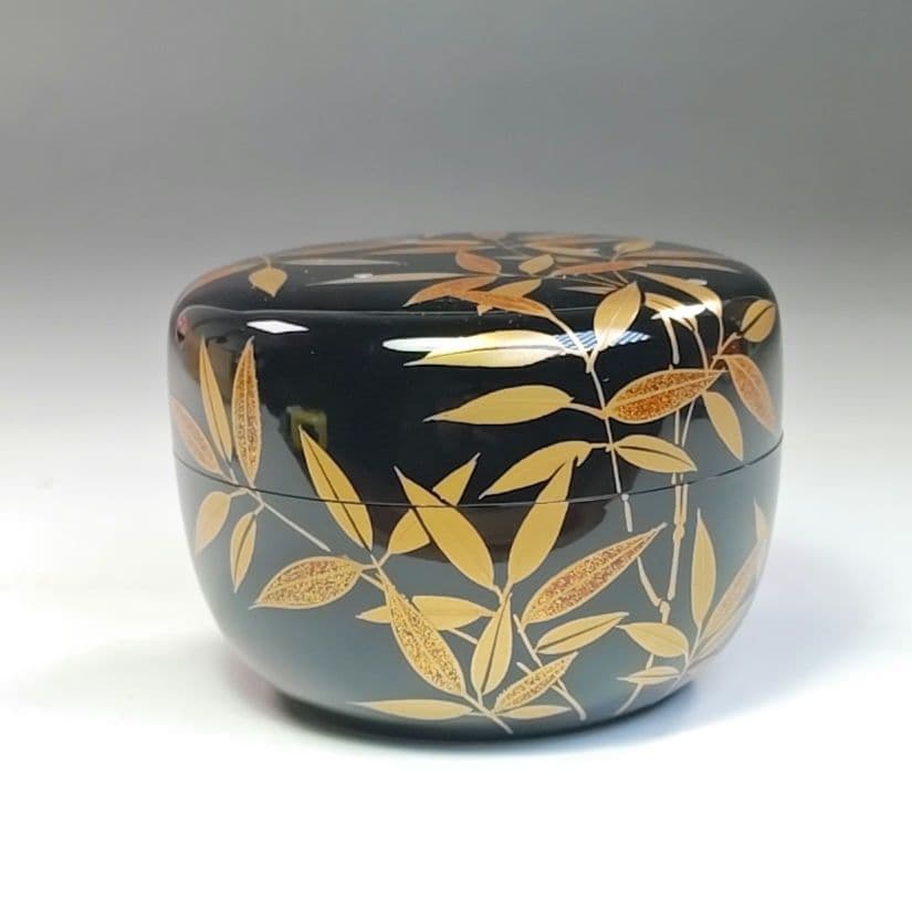 イ783 棗『道場宗廣作』『露笹　大平棗　共箱』茶器　茶道具