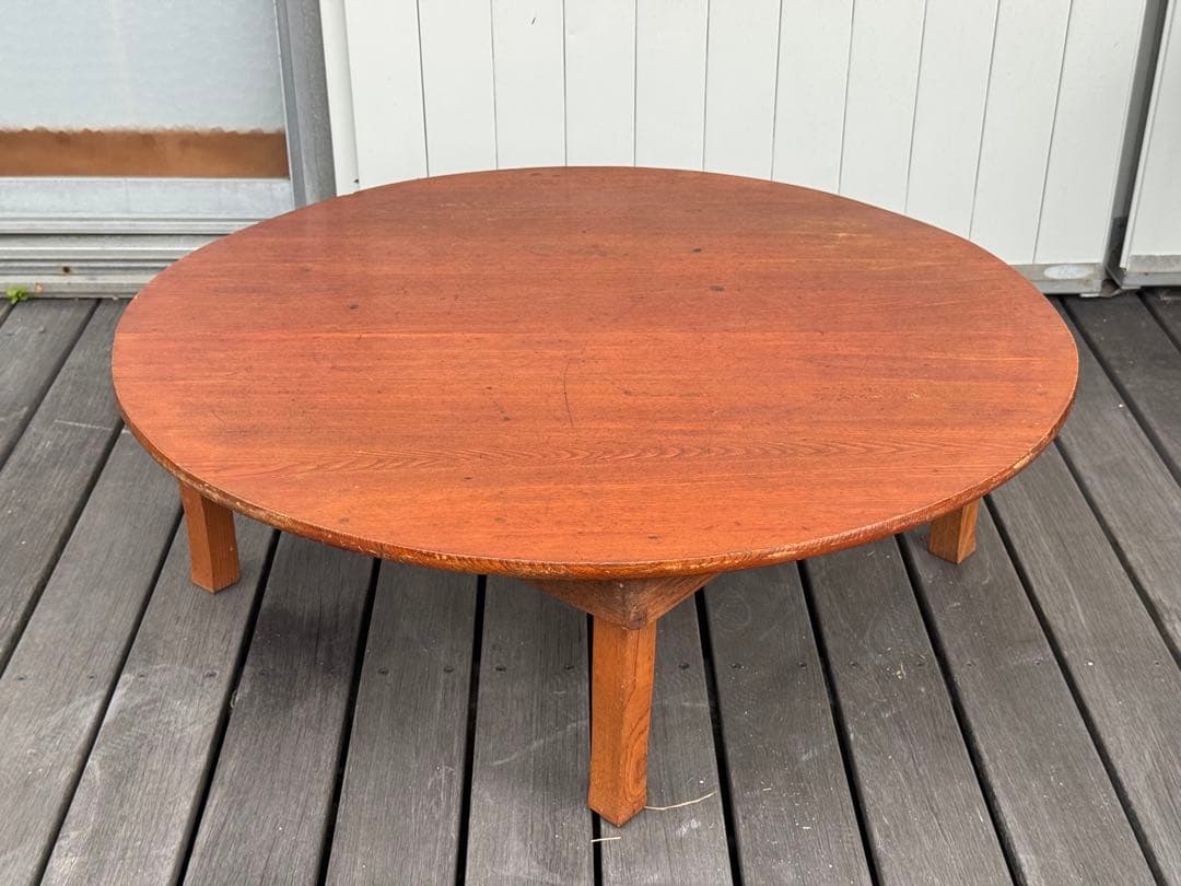 ちゃぶ台 昭和レトロ 木製 円形 ローテーブル 当時物（送料8600円込）