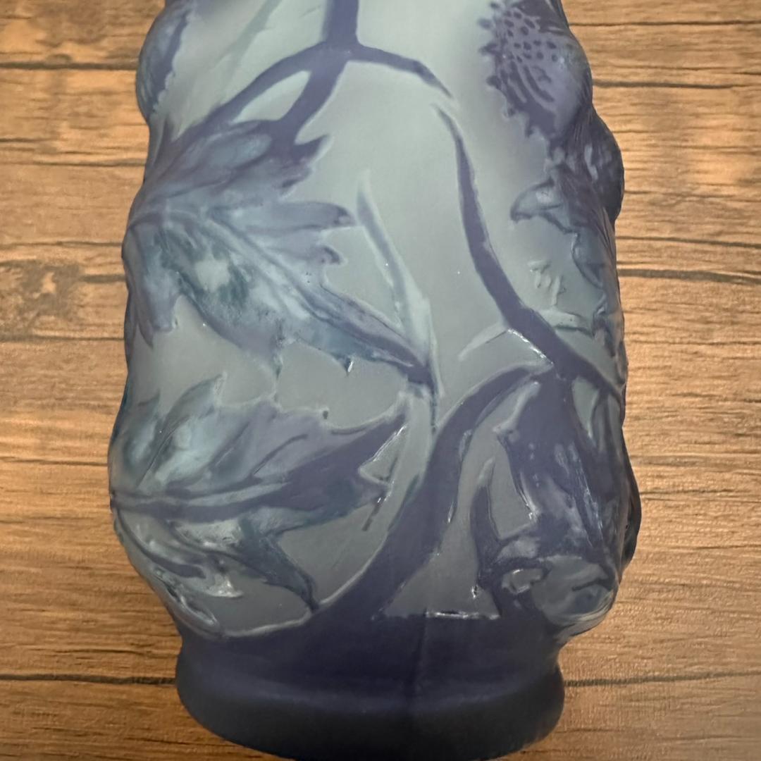 【証明書】 エミールガレ　芥子紋　　花瓶　技法スフレ　被せガラス　高さ28cm