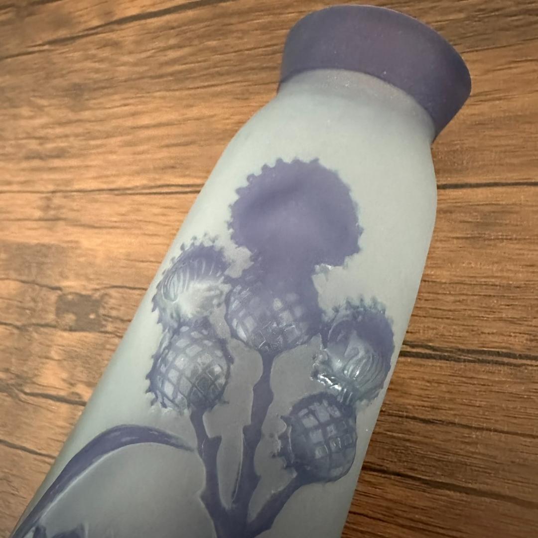 【証明書】 エミールガレ　芥子紋　　花瓶　技法スフレ　被せガラス　高さ28cm