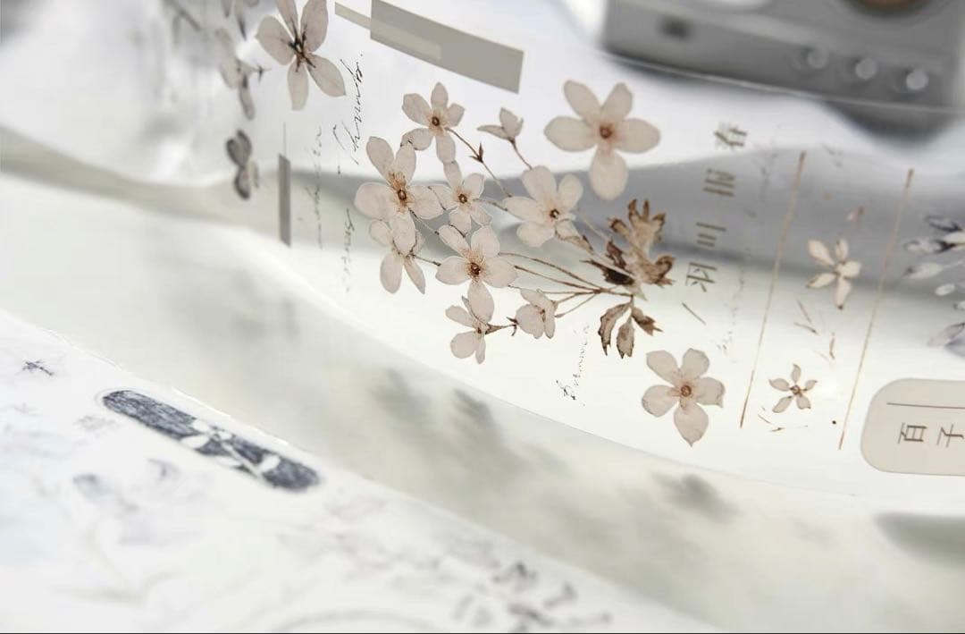 雀斑茶《素白・雾蓝》海外マスキングテープ　マステ 【2614】