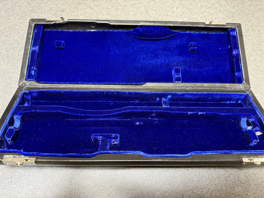 フルートとピッコロ　ダブルケース 黒 革張り