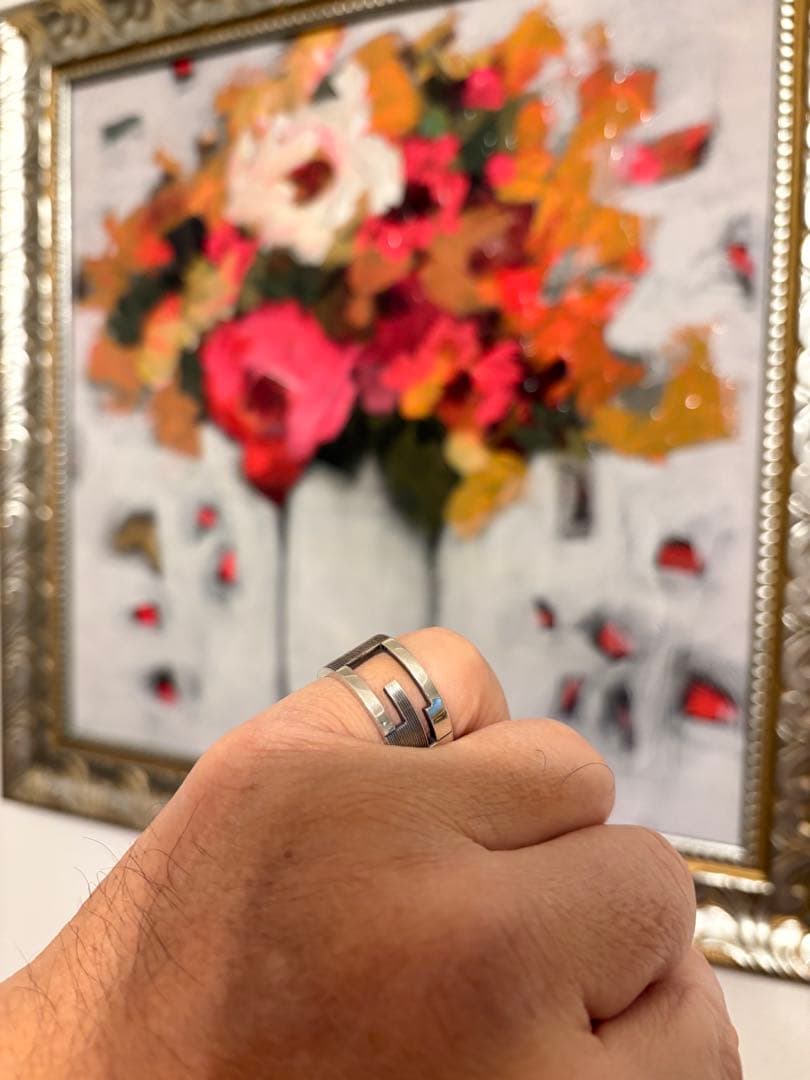 ２５号　GUCCI グッチ リング ブランテッドG ワイド シルバー 925