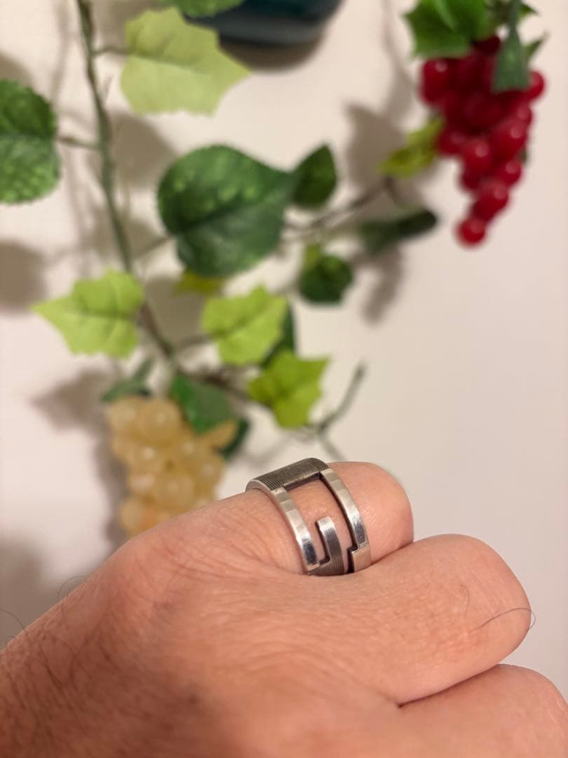 ２５号　GUCCI グッチ リング ブランテッドG ワイド シルバー 925