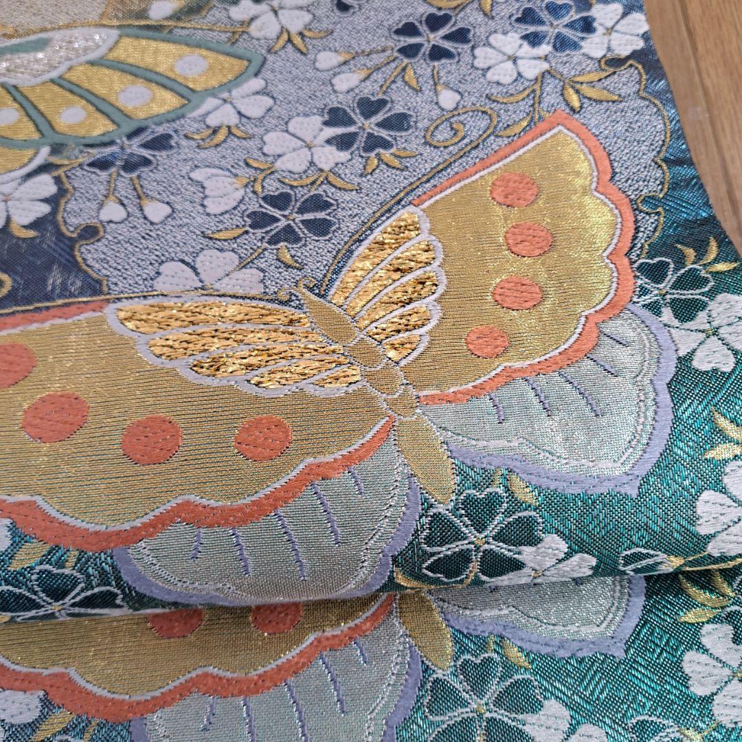 新品同様に近い フルセット 正絹振袖 黒地ラメ入りに紫桜柄 成人式 卒業式に最適