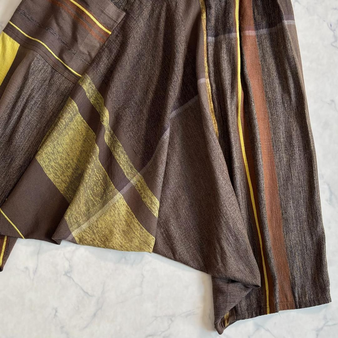 タマキニイメ サルエルパンツ タルンパンツ ブラウン イエロー rs3