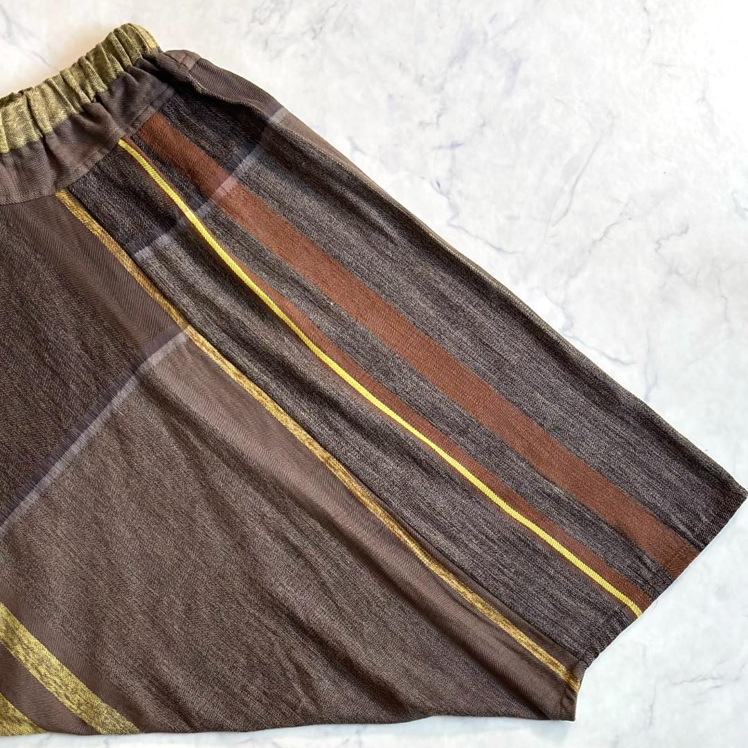 タマキニイメ サルエルパンツ タルンパンツ ブラウン イエロー rs3