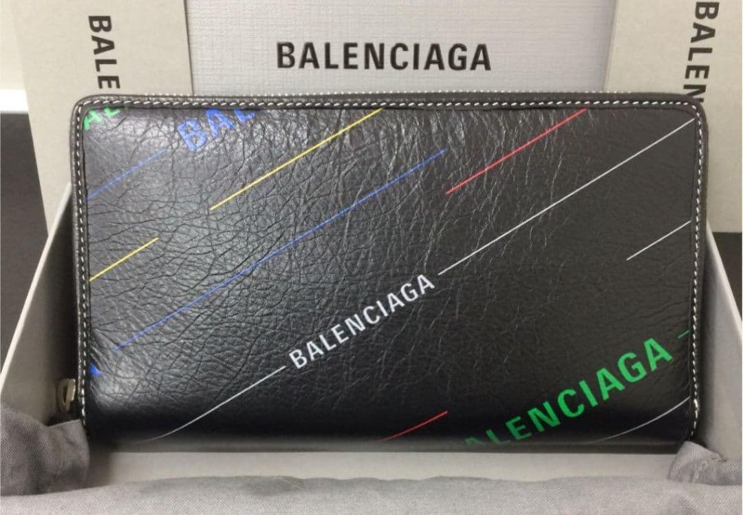 正規品 BALENCIAGA Bazar ロゴプリント 長財布