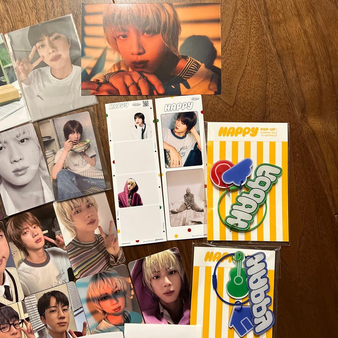 BTS JIN 購入特典カード ラキドロ キーリング Happy ポップアップ