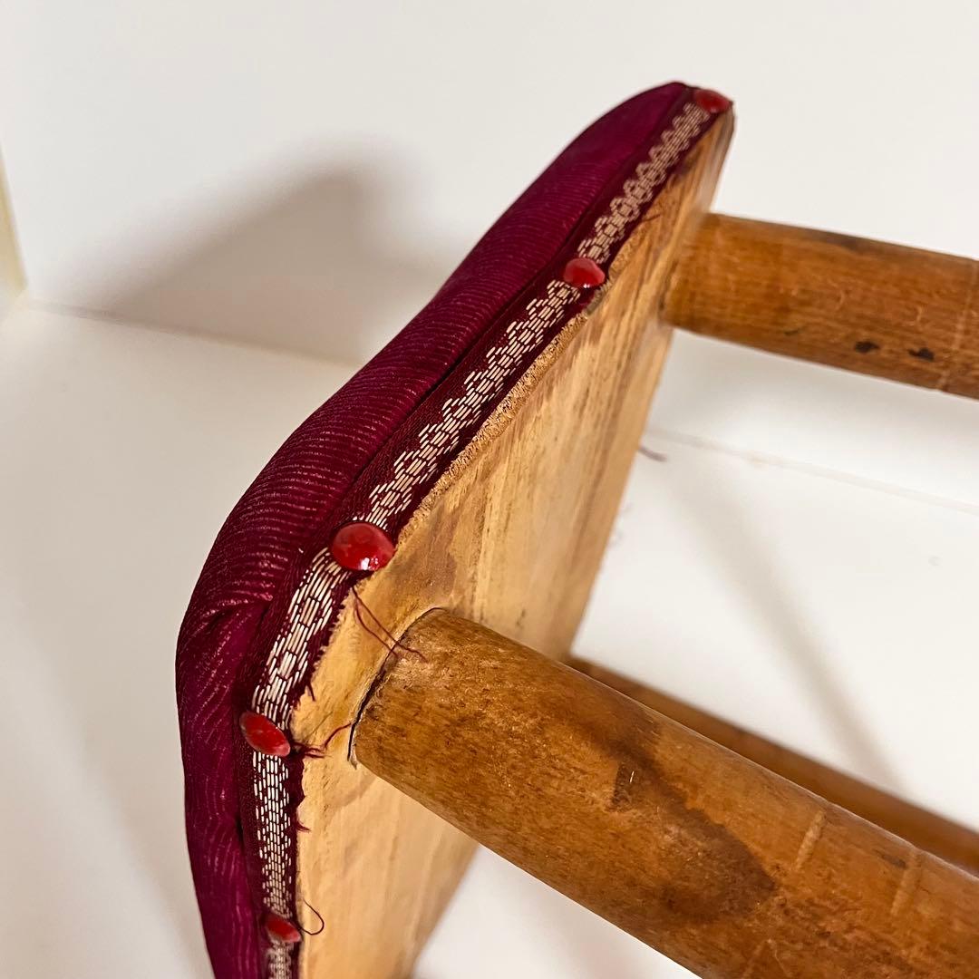 【大人気・ビンテージ】ミシン専用 スツール ベルベット 昭和レトロ