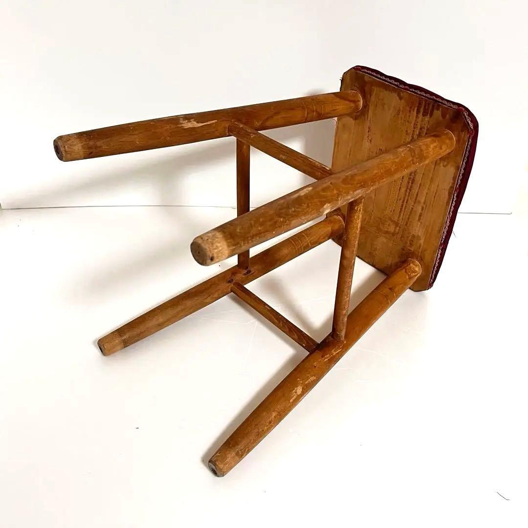 【大人気・ビンテージ】ミシン専用 スツール ベルベット 昭和レトロ