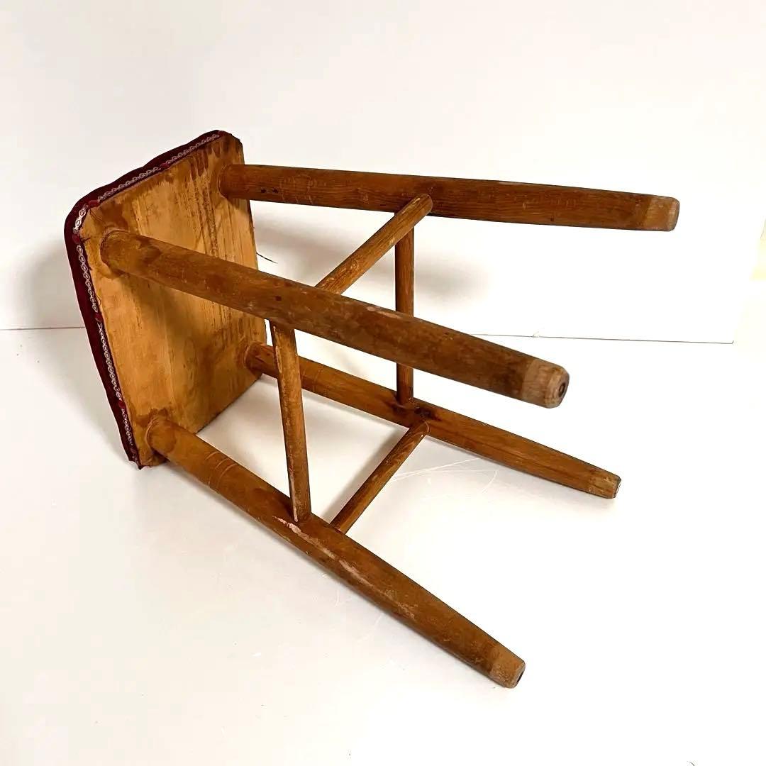 【大人気・ビンテージ】ミシン専用 スツール ベルベット 昭和レトロ