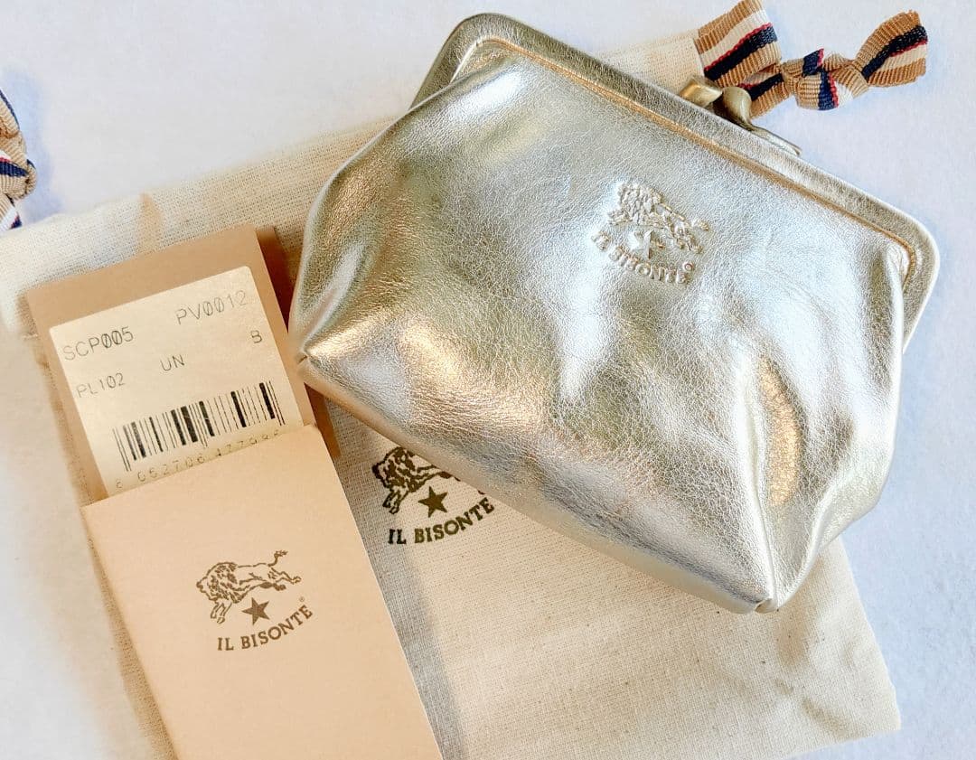 【新品】イルビゾンテ がま口 ケース プラチナゴールド