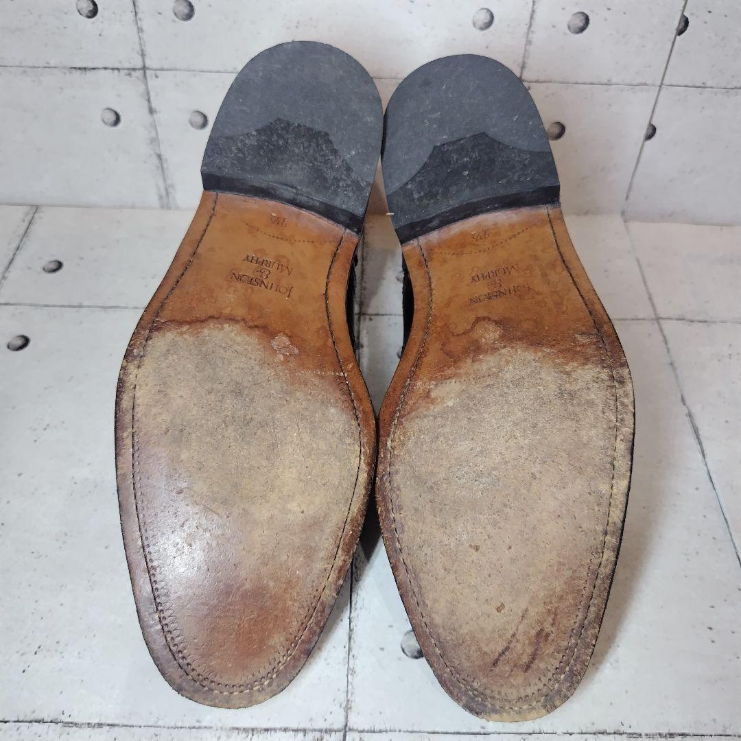 【美品】 ジョンストンアンドマーフィー ウィングチップ 内羽根 本革 革靴