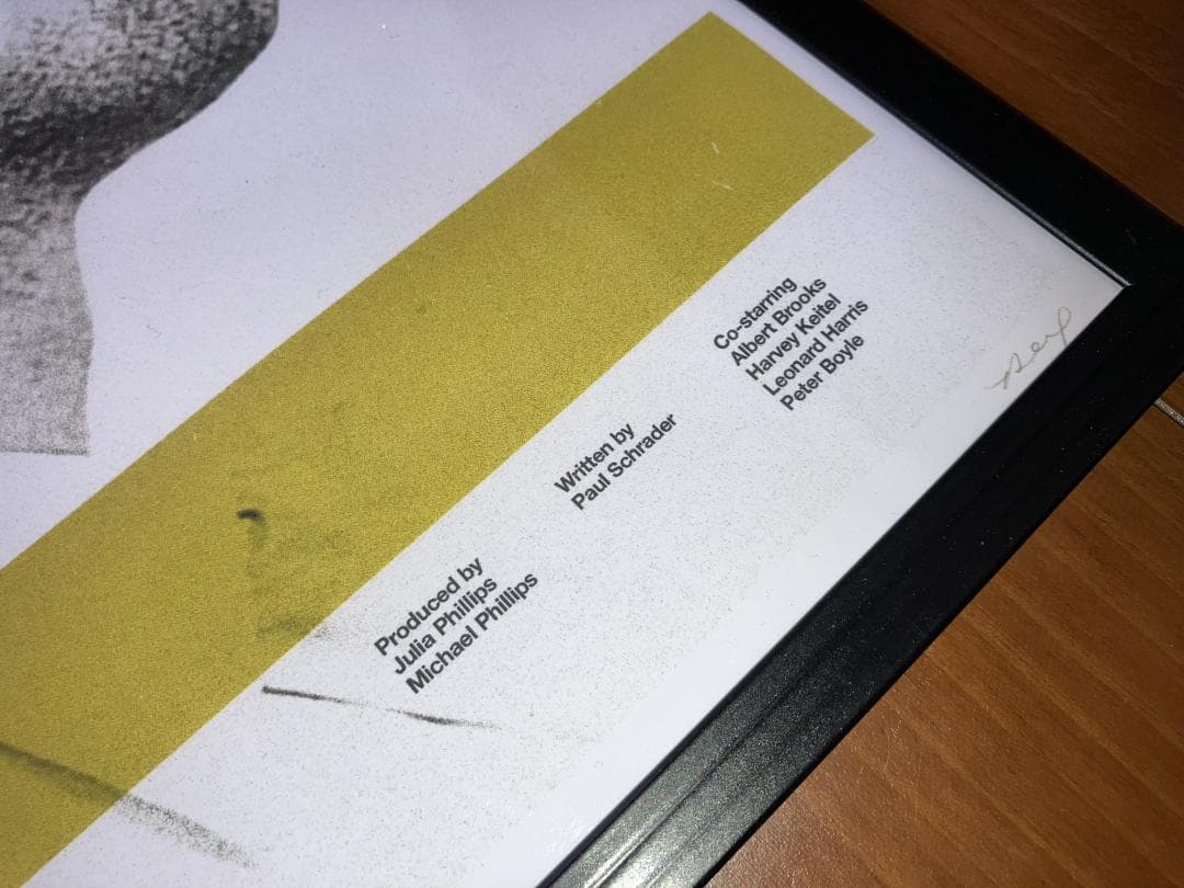 2019年リミテッドエディション！「タクシードライバー」デニーロ 額付 ポスター