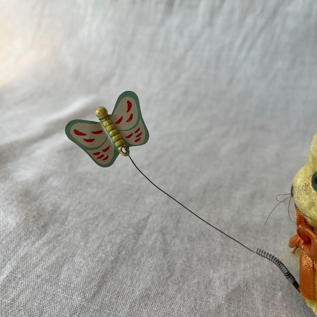 レア　アンティーク　ぜんまい　ねこ　蝶　ぬいぐるみ