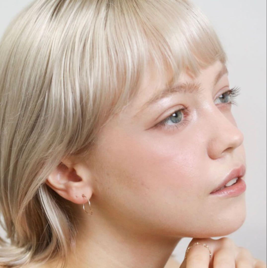 cui-cui キュイキュイ　ゴールドウェーブスナップフープピアス　K10YG