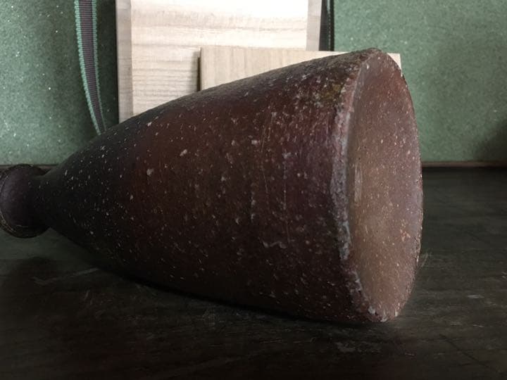 備前焼 徳利黄ゴマ花瓶 花入 鈴木勝詞　共箱