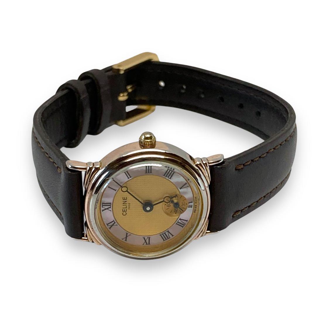 Ⴤ1336ꕤ美品 CELINE セリーヌ 腕時計 2針 スモセコ クォーツ