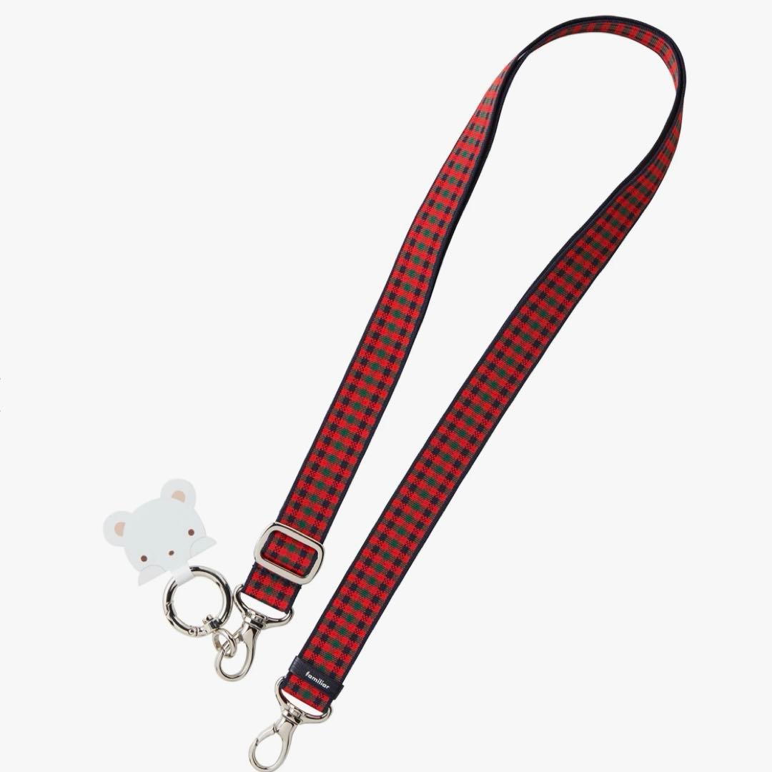 【完売品】☆ファミリア　ショルダー　ストラップ　レッド☆可愛い　スマホ　携帯