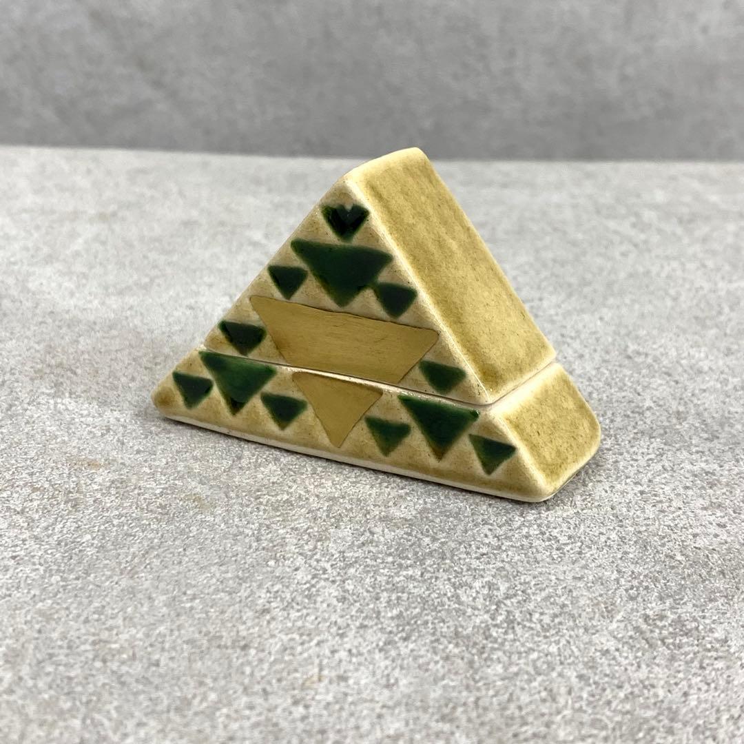 香合 紀太理光 共箱 富田焼 三角 茶道具 茶の湯 B-6