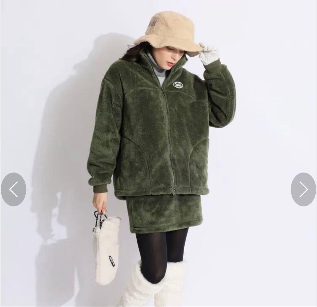 ニューエラ オリーブ色 フリースジャケット Mサイズ