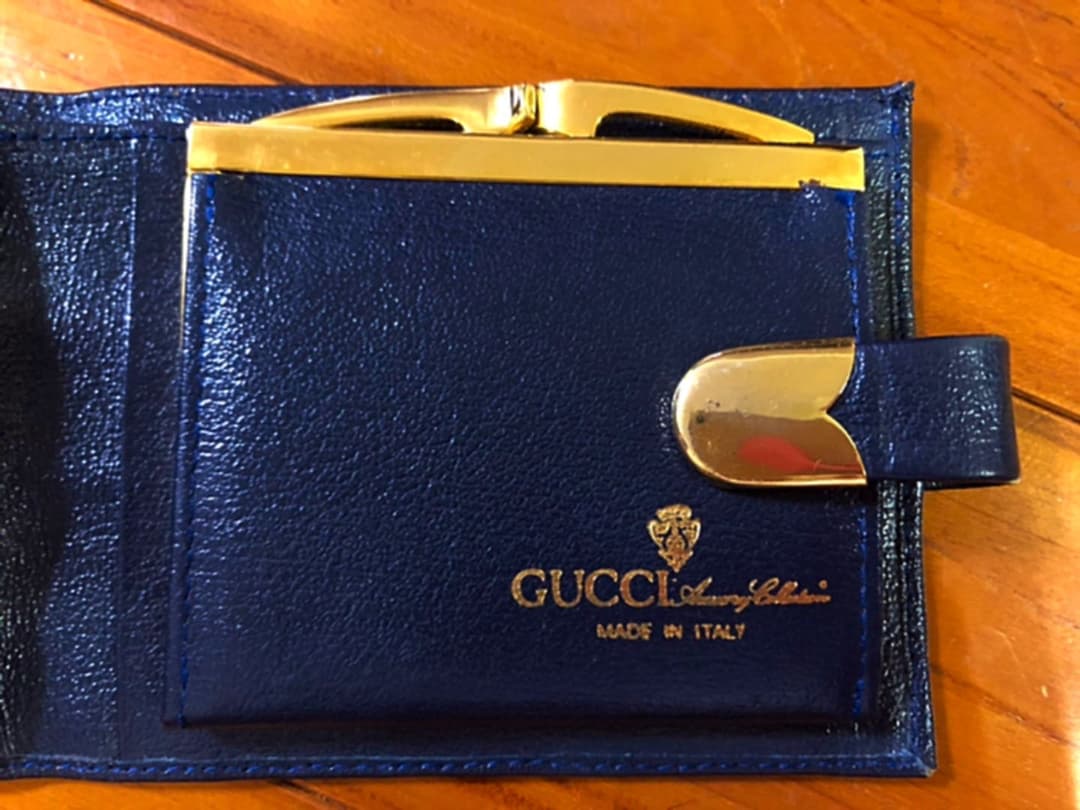 GUCCI 折り財布 美品 ネイビー
