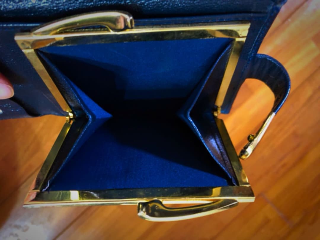 GUCCI 折り財布 美品 ネイビー