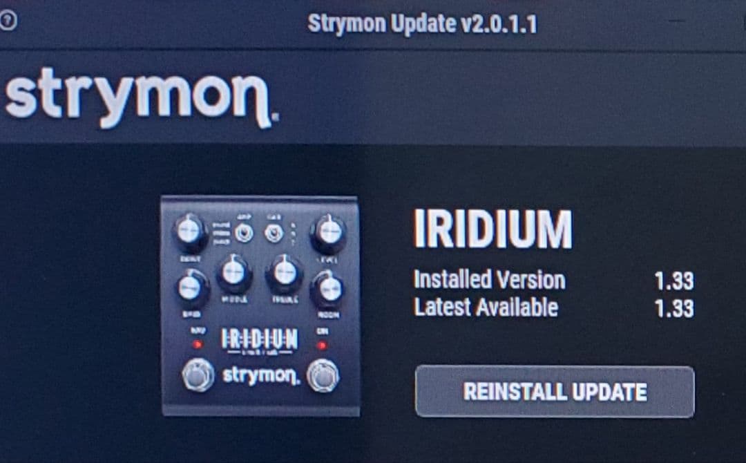 STRYMON IRIDIUM ファームウェア最新