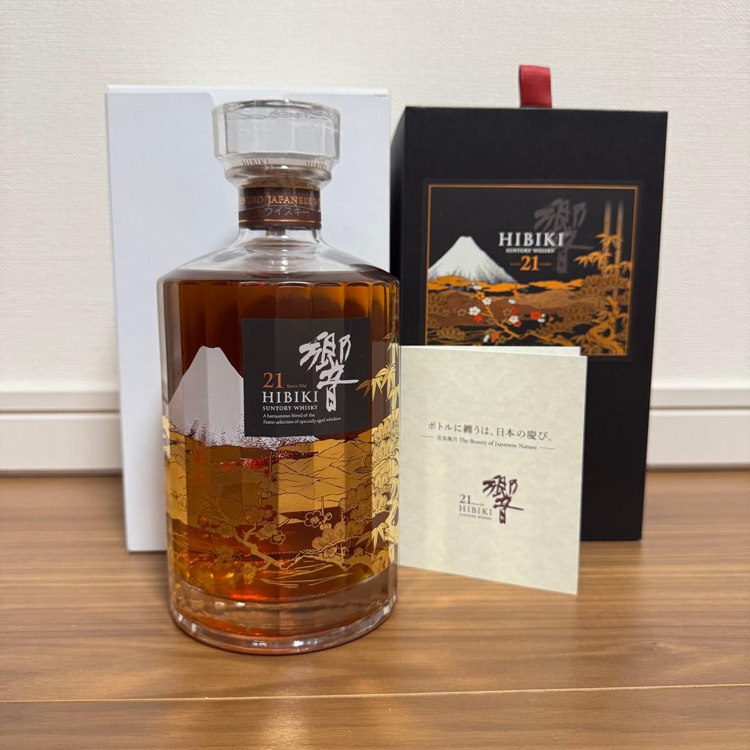 新品未開栓　響21年 花鳥風月意匠ボトル　空港限定　サントリー　ウィスキー