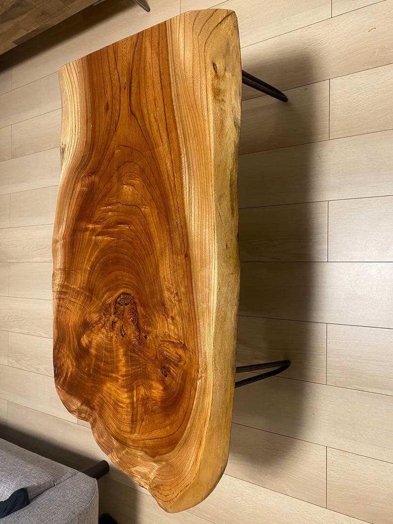 けやき　欅　天然板　一枚板　ローテーブル　無垢材