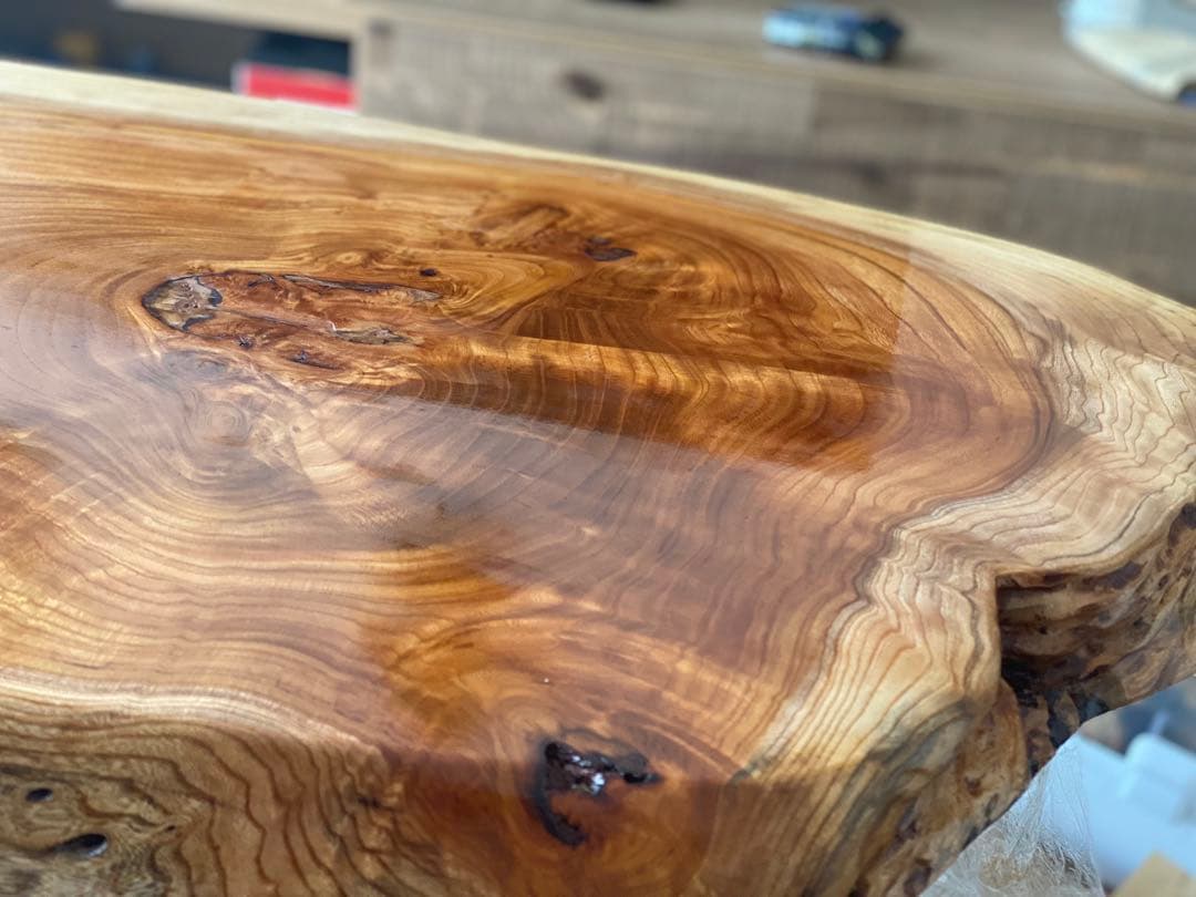 けやき　欅　天然板　一枚板　ローテーブル　無垢材