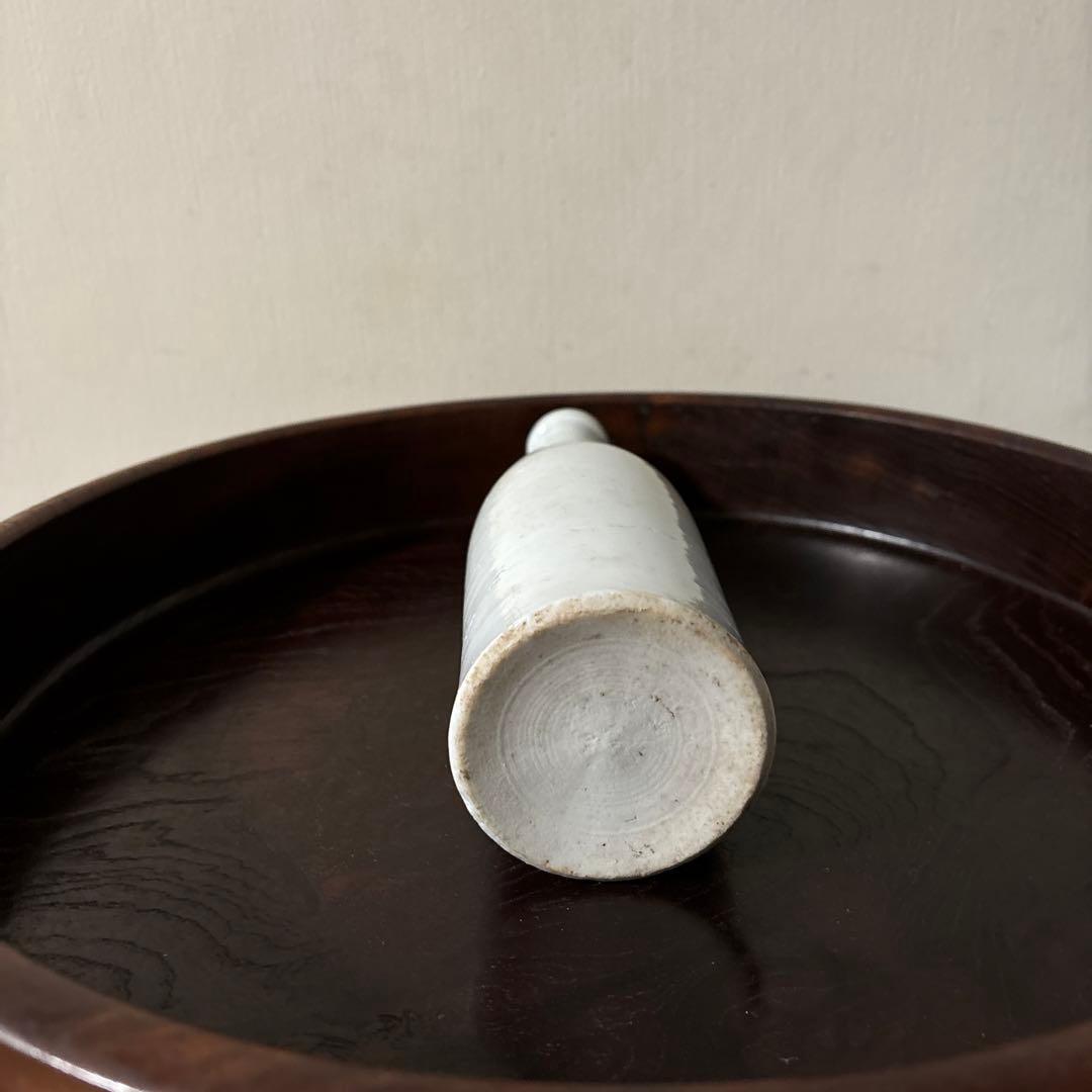 平佐白磁ボトル　明治　波佐見　伊万里　ストーンウェア　瀬戸　李朝　花器　白洲正子